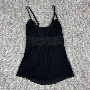 Y2K Risque Babydoll Top Women One Size Black Mesh Lace Sheer Lingerie Whimsigoth
